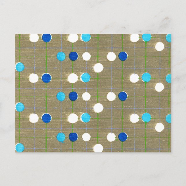 Polka Dot Japansk träskläder Textil Vykort (Framsida)