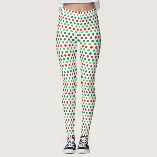 Polka Dot jul Leggings (Framsida)