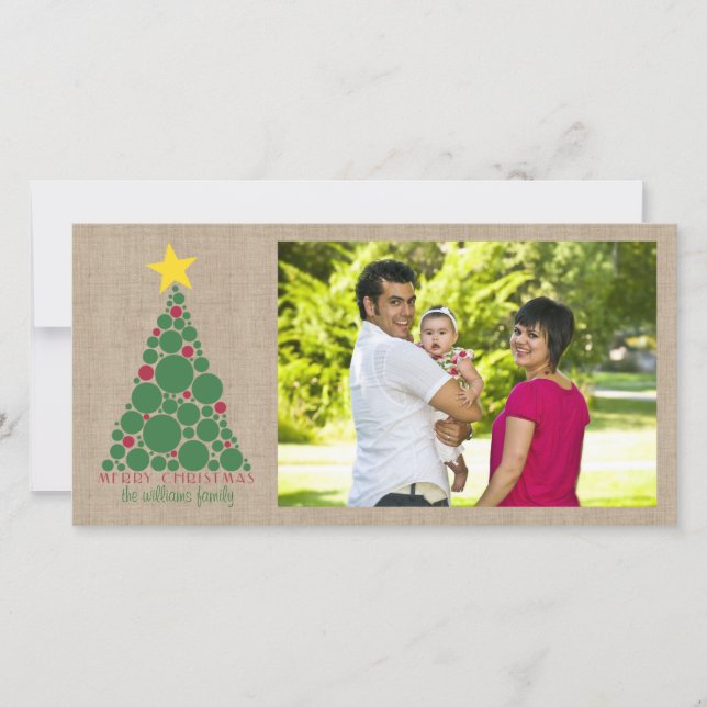 Polka Dot Julgran Julkort (Framsida)