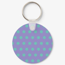 Polka Dot Keychain (Lavender & Aqua)