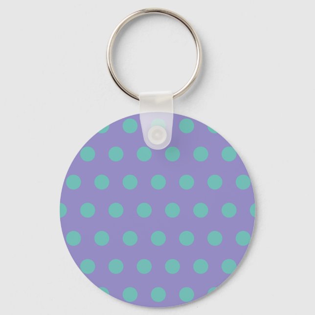 Polka Dot Keychain (Lavender & Aqua) Nyckelring (Framsida)
