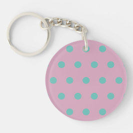 Polka Dot Keychain (Rosa & Aqua)