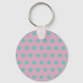 Polka Dot Keychain (Rosa & Aqua) Nyckelring