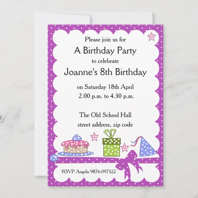 Polka Dot Kid Birthday-inbjudan Inbjudningar (Framsida)