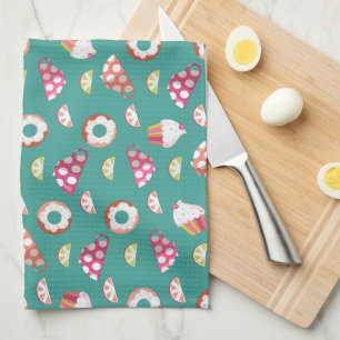 Polka Dot Kopp Cakes Donuts Lemons Grapefruits Kökshandduk
