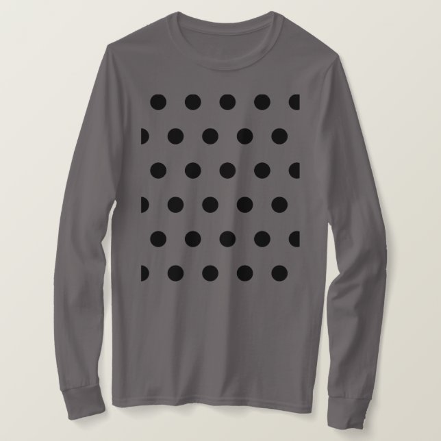 Polka Dot Långärmad T-Shirt (Lavender & Black) (Design framsida)