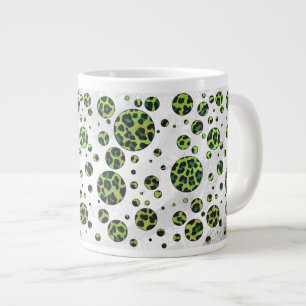 Polka Dot Leopard Black and Grönt Jumbo Mugg