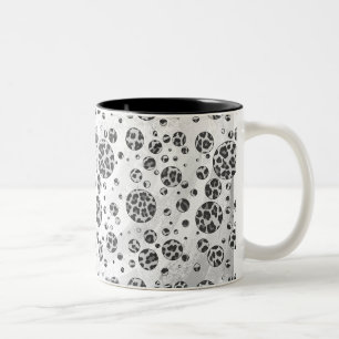 Polka Dot Leopard Black and White Design Design Två-Tonad Mugg