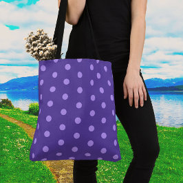 Polka Dot Lila Patterned Shoulder Bag Tygkasse