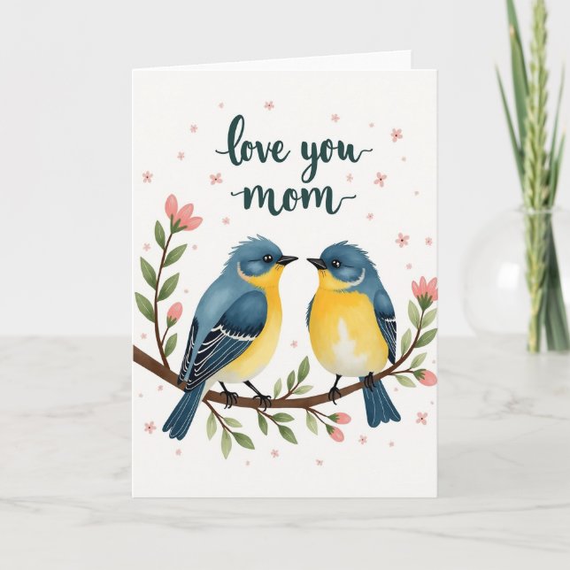 Polka Dot Love Birds-kort Kort (Framsida)