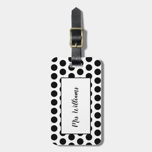 Polka Dot Luggage Tag Bagagebricka (Vertikal Framsida)