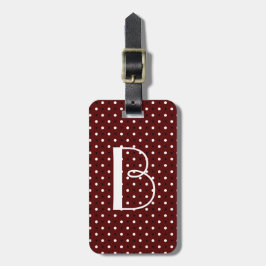 Polka Dot Märkre w Initial, B&W Polka dots on Crim Bagagebricka