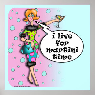 Polka Dot Martini Diva Affisch