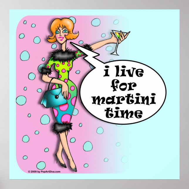 Polka Dot Martini Diva Affisch (Framsidan)