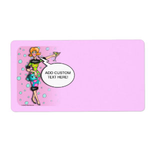 POLKA DOT MARTINI DIVA ETIKETTER FRAKTSEDEL