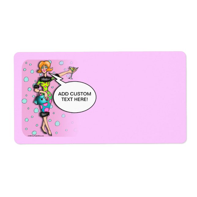 POLKA DOT MARTINI DIVA ETIKETTER FRAKTSEDEL (Framsidan)