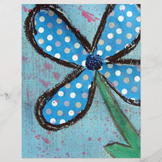 Polka Dot Mixed Media Flower (Framsida)