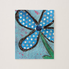 Polka Dot Mixed Media Flower Pussel