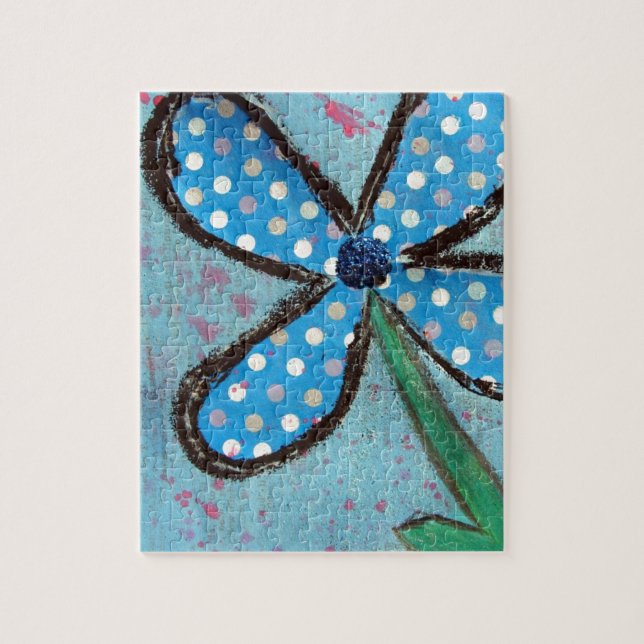 Polka Dot Mixed Media Flower Pussel (Vertikal)