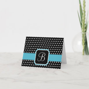 Polka Dot Monogram Tackkort-kort Tack Kort