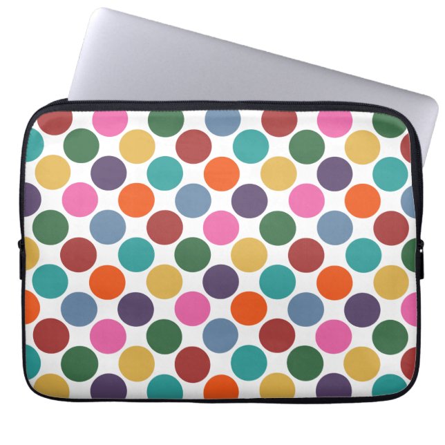 Polka Dot Mönster 13 tum Laptop sleeve (Framsidan)