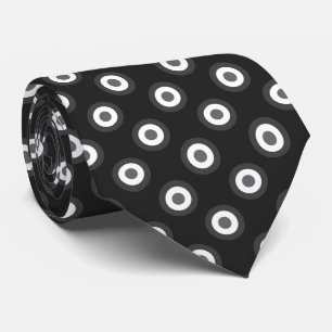 Polka Dot Mönster - Black White Grått Slips