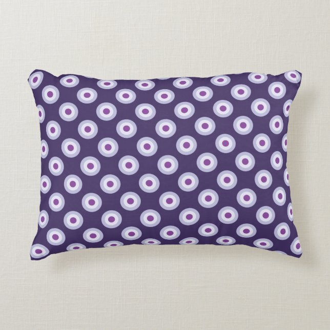 Polka Dot Mönster - Blue Violet Lila Lavender Prydnadskudde (Framsidan)