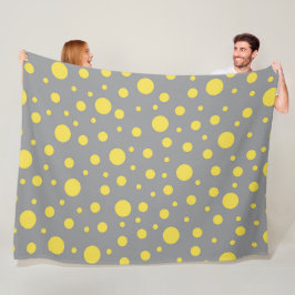 Polka Dot Mönster Gult Grått Fleecefilt