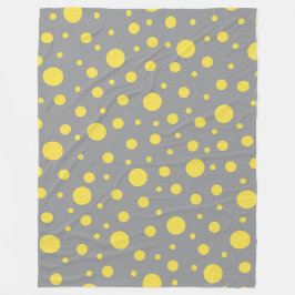 Polka Dot Mönster Gult Grått Fleecefilt