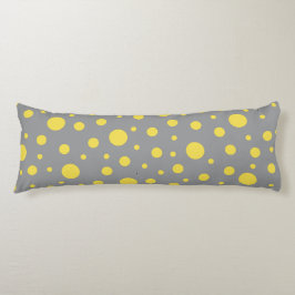 Polka Dot Mönster Gult Grått Kroppskudde