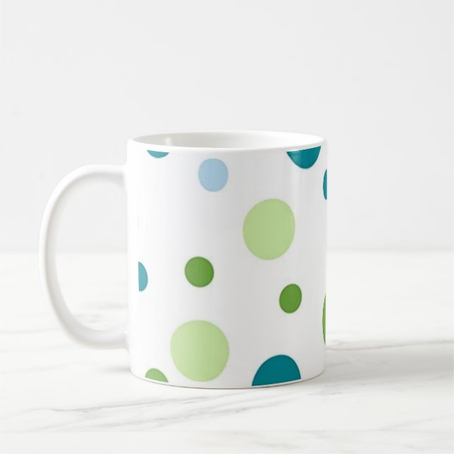 Polka dot mönster kaffemugg (Vänster)