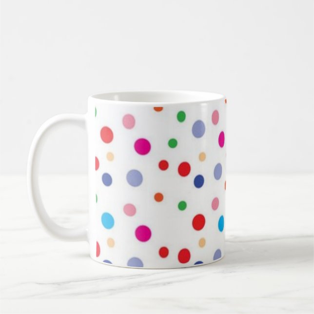 Polka dot mönster kaffemugg (Vänster)