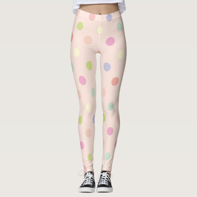 Polka dot mönster leggings (Framsida)
