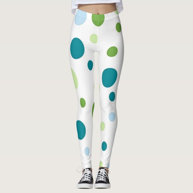 Polka dot mönster leggings (Framsida)