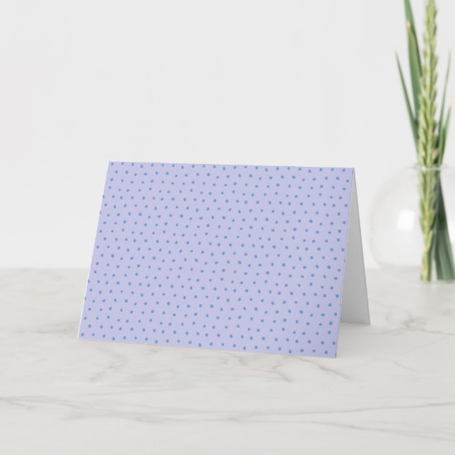 Polka Dot Mönster målat i Periwinkle och Lilac Kort (Framsida)