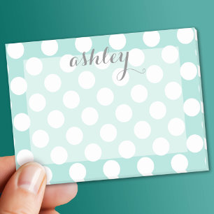 Polka Dot Mönster med eget namn Post-it Block