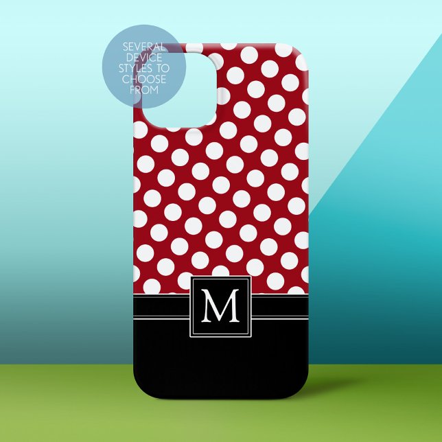 Polka Dot Mönster med Monogram (Personalized Phone Case)