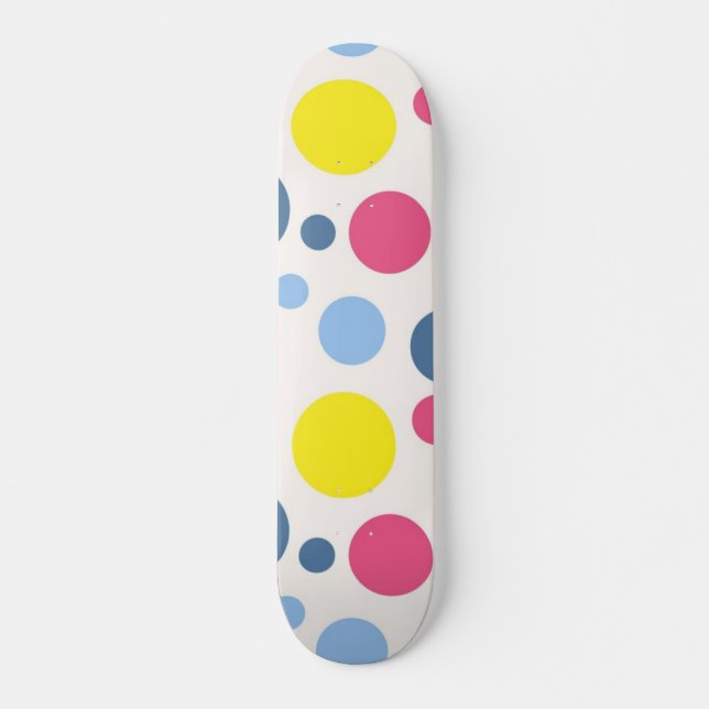 Polka dot mönster mini skateboard bräda 18,5 cm (Framsida)