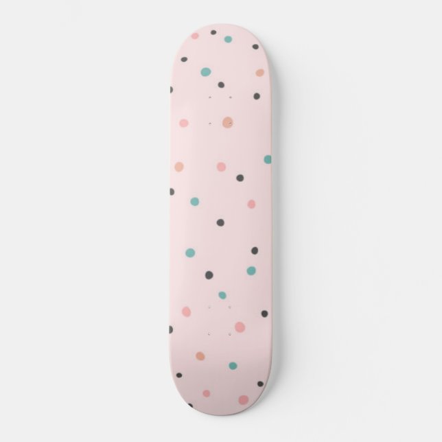 Polka dot mönster mini skateboard bräda 18,5 cm (Framsida)