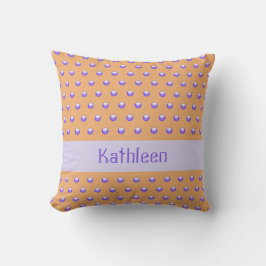 Polka Dot Mönster Modern Blue och Peach Spoted Kudde