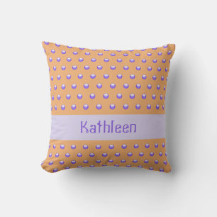 Polka Dot Mönster Modern Blue och Peach Spoted Kudde