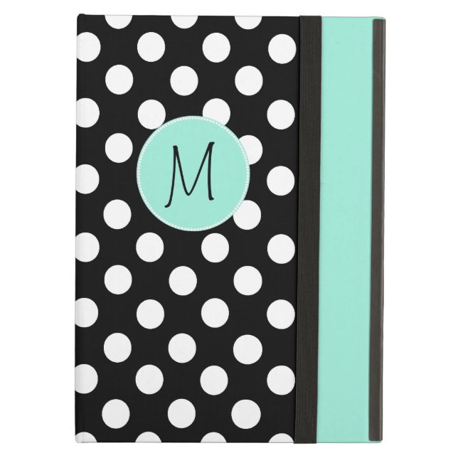 Polka Dot Mönster och Monogram iPad Air Case Skal (Framsidan Closed)