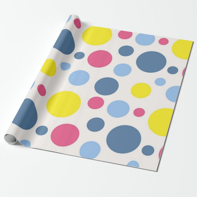 Polka dot mönster presentpapper (Utrullad)