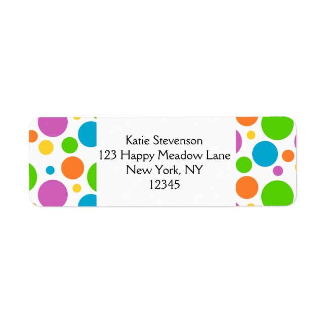 Polka Dot Mönster Returadress Etikett (Framsidan)
