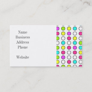 Polka Dot Mönster Rosa Teal Lime Green Gult Visitkort