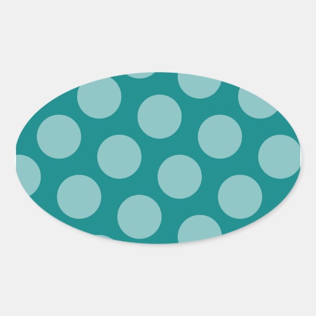 Polka Dot Mönster Sticker Ovalt Klistermärke (Framsida)