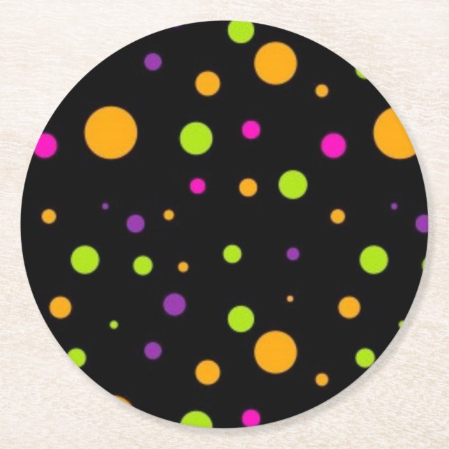 Polka dot mönster underlägg papper rund (Framsidan)