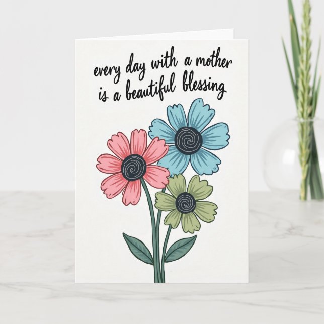 Polka Dot Mother Blessing Card Kort (Framsida)