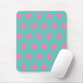 Polka Dot Mouse Pad (Aqua & Rosa) Musmatta
