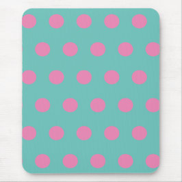 Polka Dot Mouse Pad (Aqua & Rosa) Musmatta